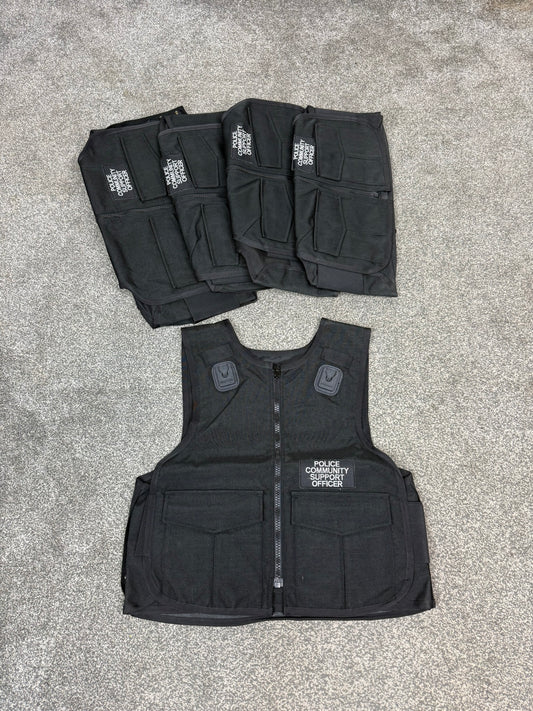 Ex Met Police Body Armour Cover x5 PCSO Badged - Resale TV Film Security Uniform