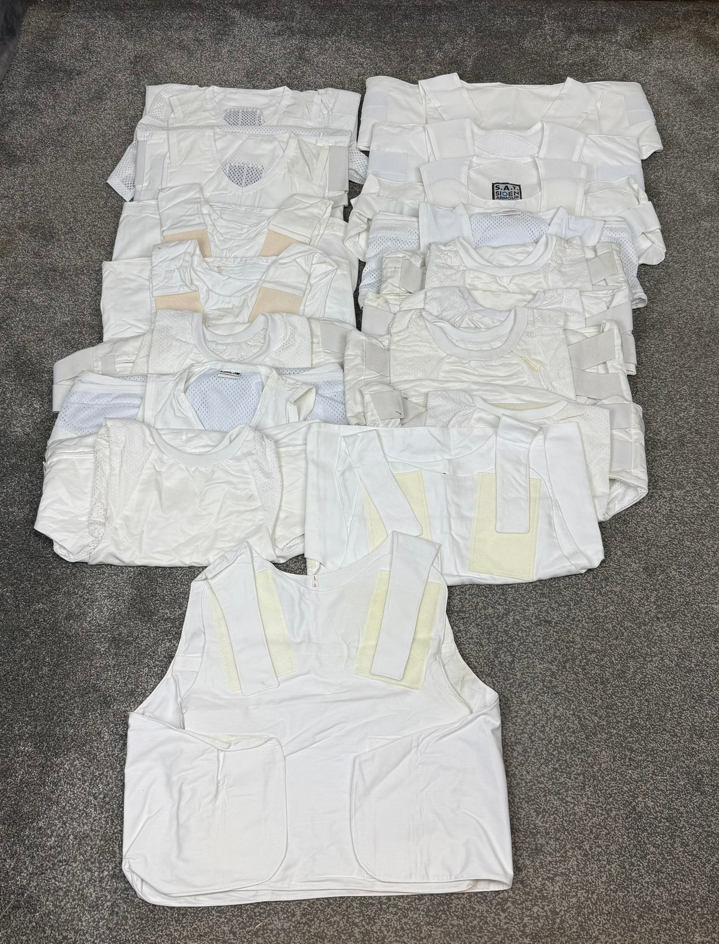 Ex Police White Covert Body Armour Cover Vest x17 JOB LOT - Resale TV Film Security Uniform