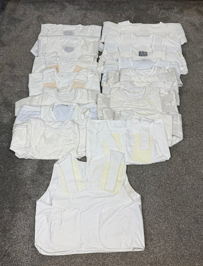 Ex Police White Covert Body Armour Cover Vest x17 JOB LOT - Resale TV Film Security Uniform