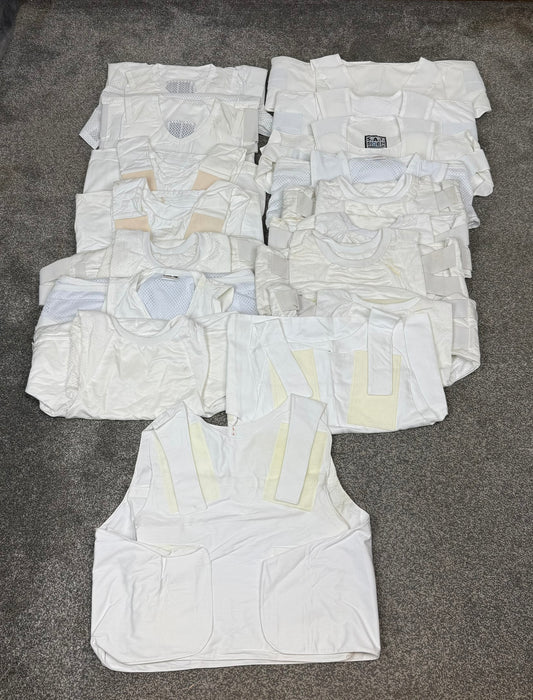 Ex Police White Covert Body Armour Cover Vest x17 JOB LOT - Resale TV Film Security Uniform