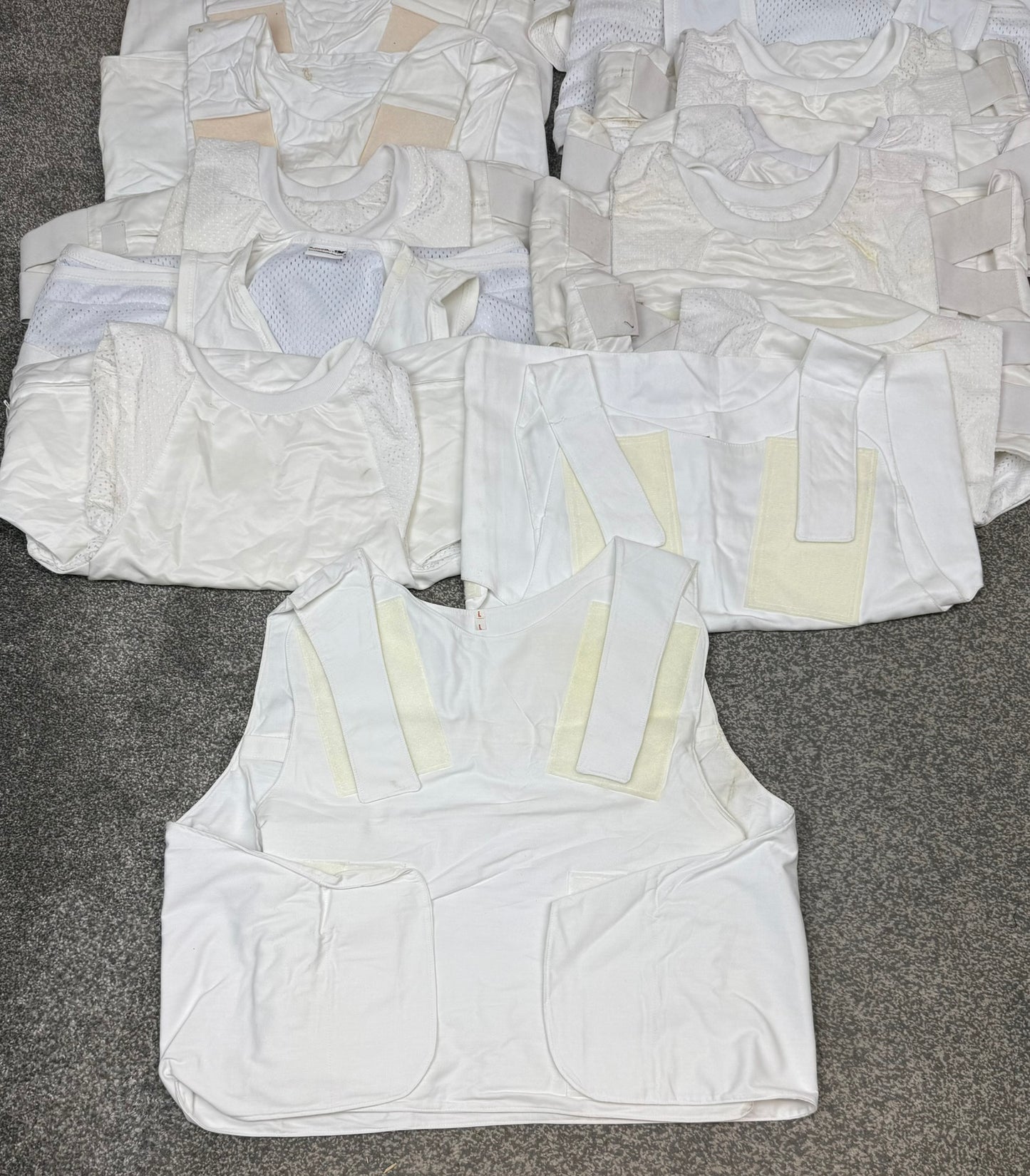 Ex Police White Covert Body Armour Cover Vest x17 JOB LOT - Resale TV Film Security Uniform