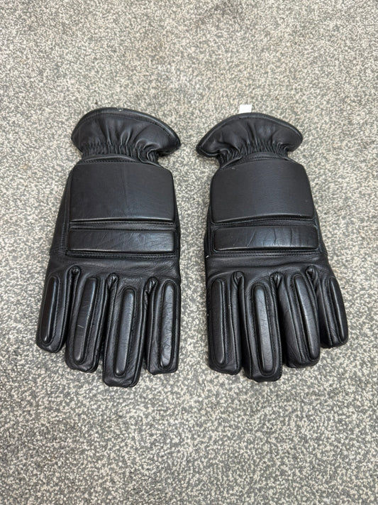 Ex Police Leather Riot Padded Gloves LARGE - VGC Motorcycle Paintball Airsoft