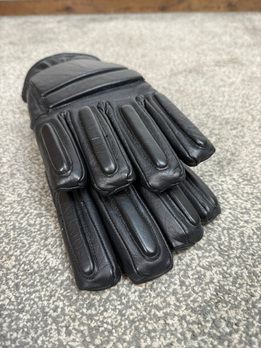Ex Police Leather Riot Padded Gloves LARGE - VGC Motorcycle Paintball Airsoft