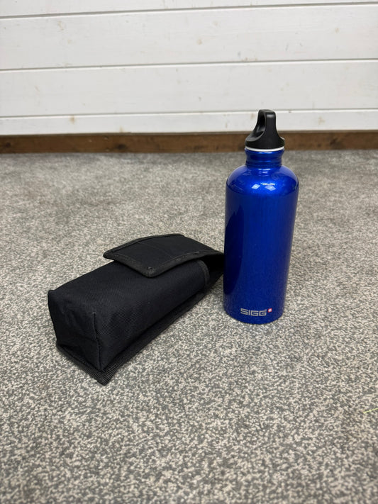 Ex Police SIGG Traveller Swiss 0.6L Aluminium Drink Water Bottle & Nylon Belt Pouch