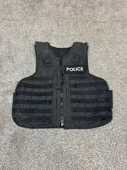Ex Police Mehler MOLLE Body Armour Stab Vest Cover Black Security Airsoft