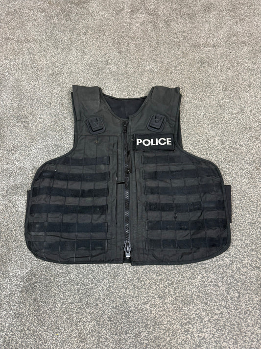 Ex Police Mehler MOLLE Body Armour Stab Vest Cover Black Security Airsoft