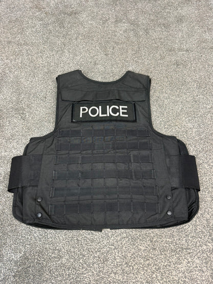 Ex Police Mehler MOLLE Body Armour Stab Vest Cover Black Security Airsoft