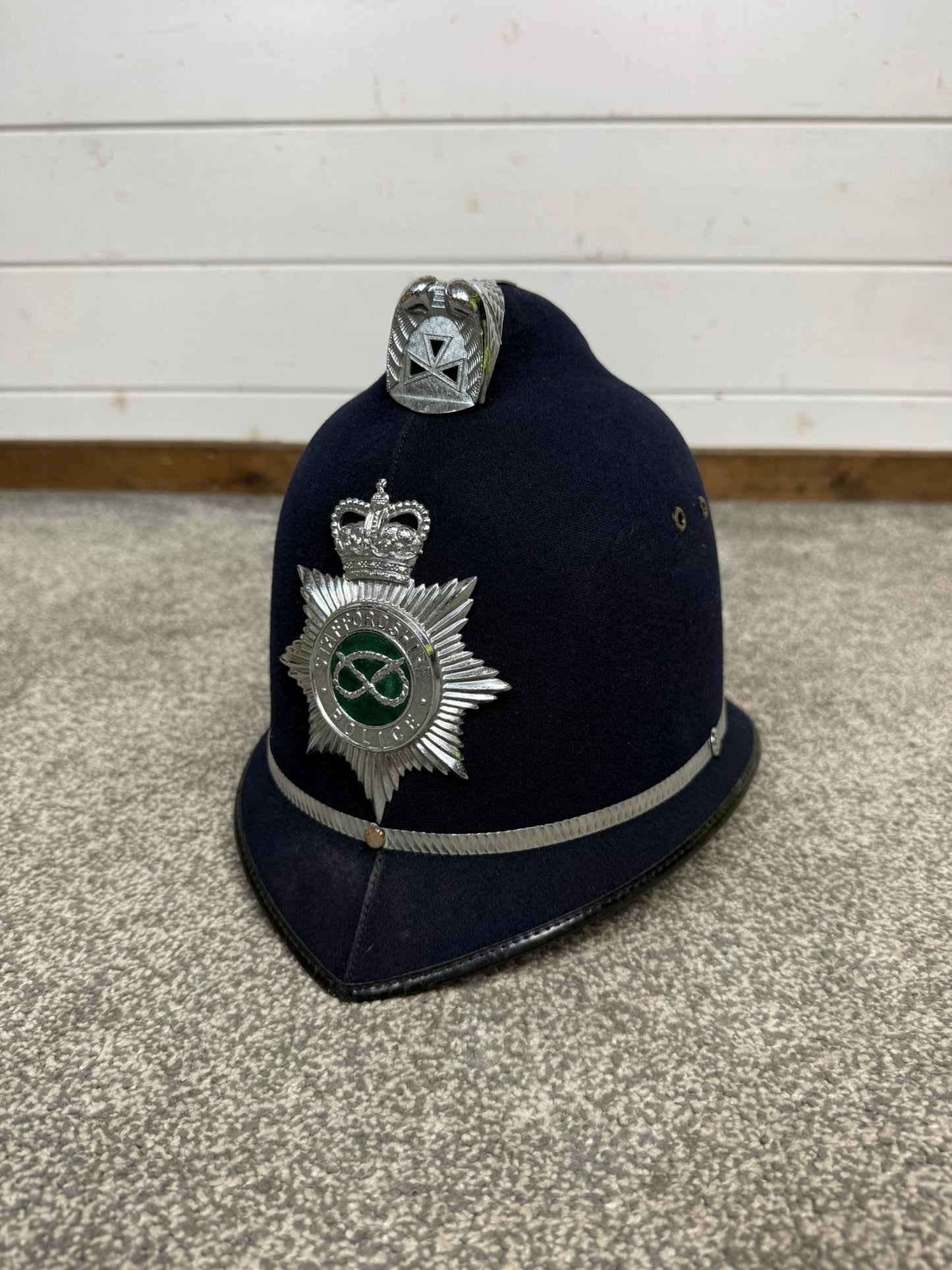 Vintage Staffordshire Police Coxcomb Bobby Helmet Obsolete Collector