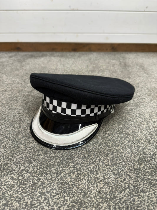 Ex Police Chief Superintendent Peak Cap 59cm Silver Banded Film TV Collector