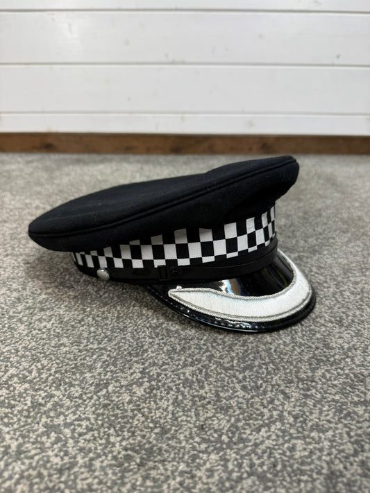 Ex Police Chief Superintendent Peak Cap 59cm Silver Banded Film TV Collector