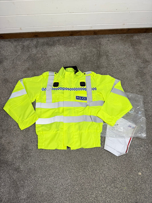 NEW Ex Police Hi-Vis Lightweight Blouson Bomber Jacket With Badge MEDIUM Film TV Uniform Collector Display