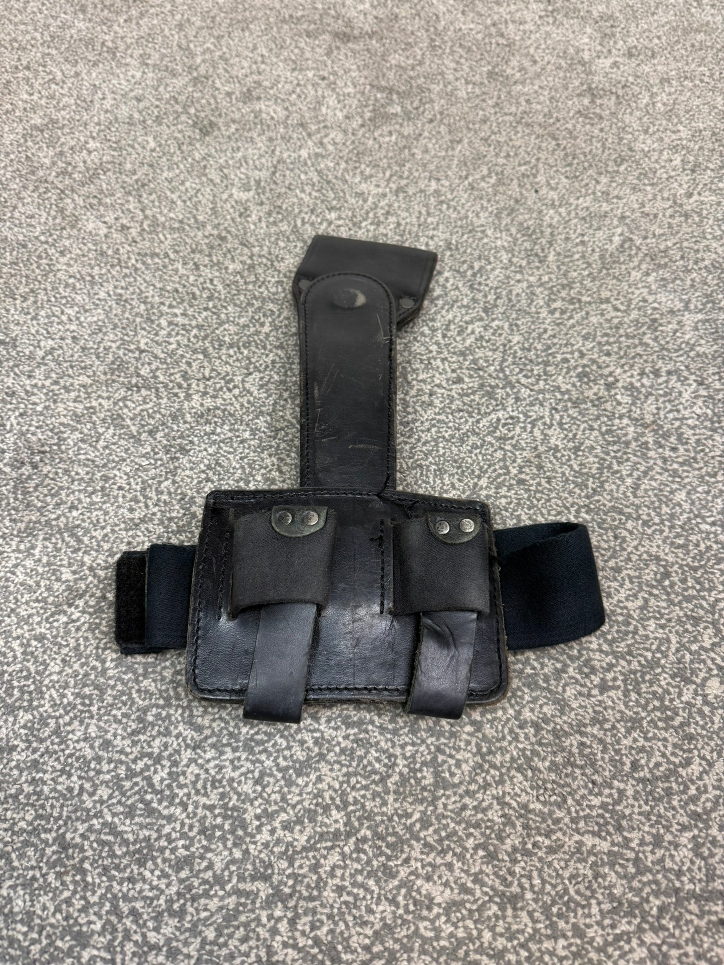 Ex Police Leather Double Mag Ammo Pouch Drop Leg Belt Attachment