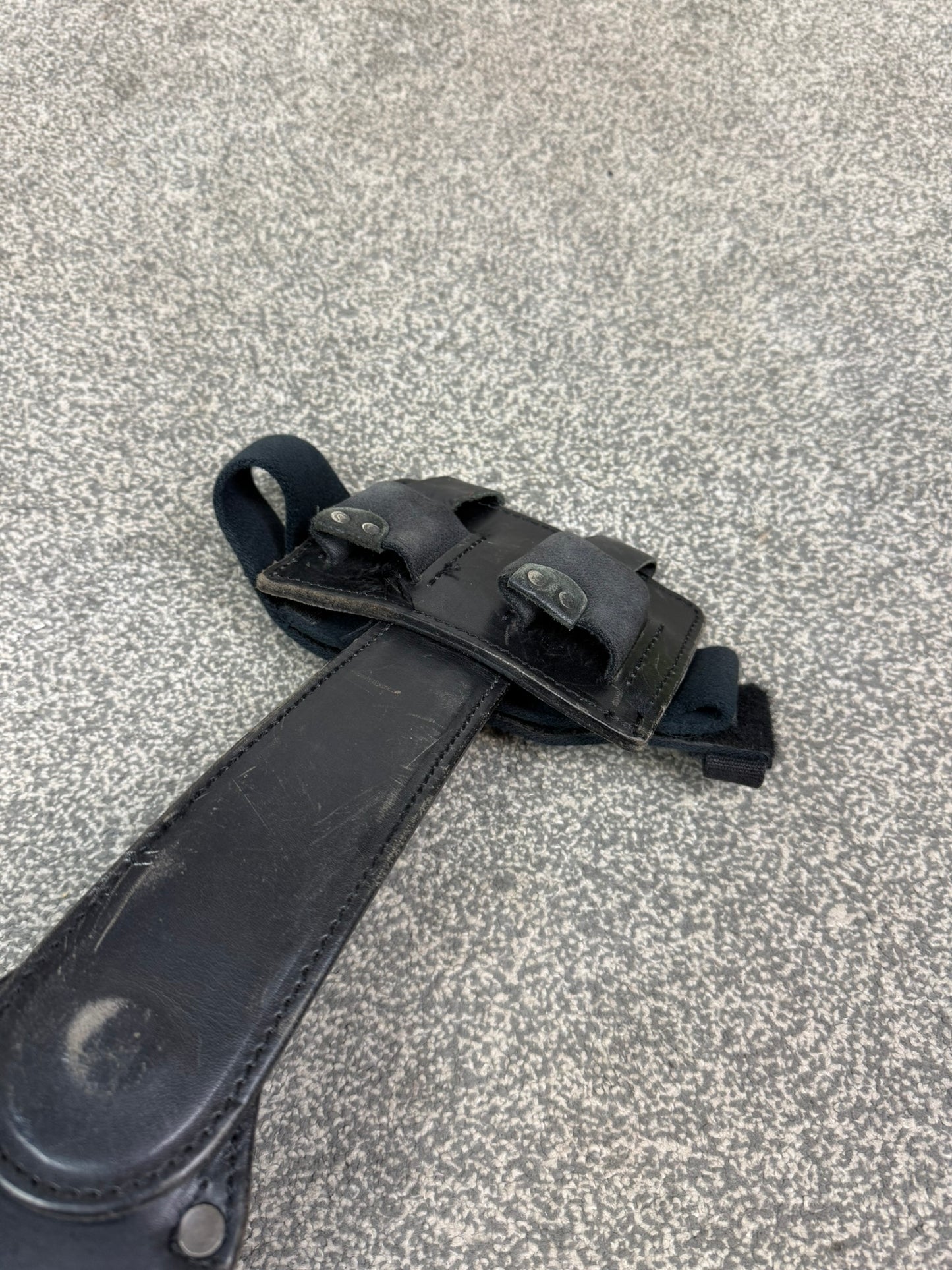 Ex Police Leather Double Mag Ammo Pouch Drop Leg Belt Attachment