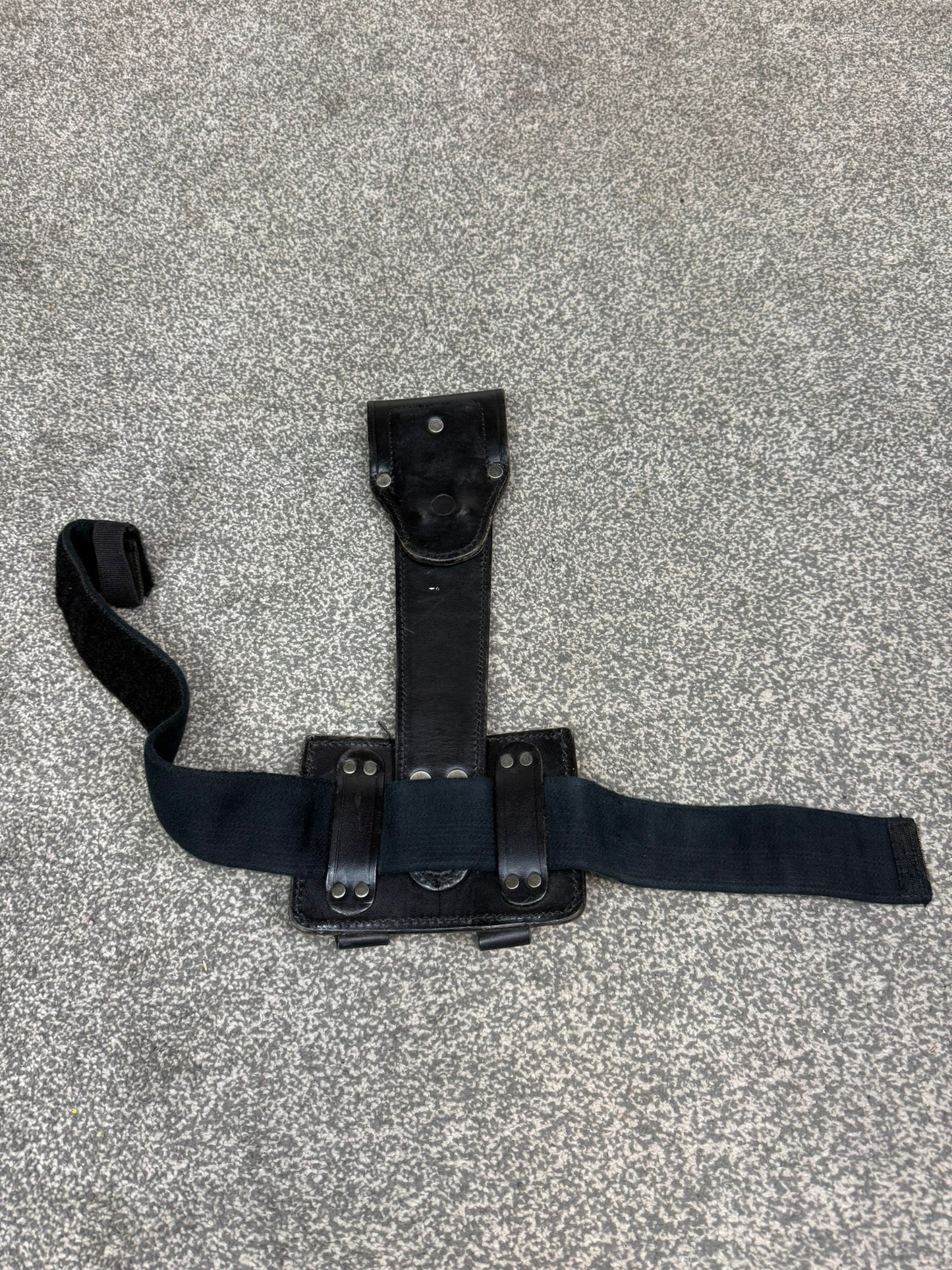 Ex Police Leather Double Mag Ammo Pouch Drop Leg Belt Attachment