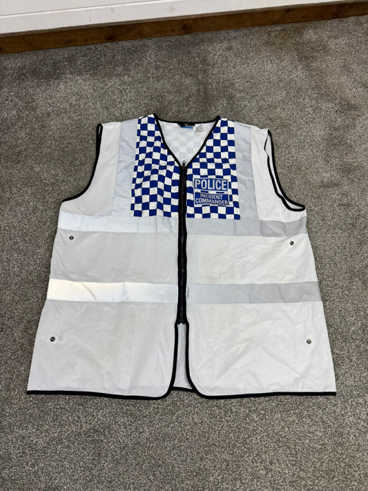 Ex Police Incident Commander White Vest Tabard XL Film TV Collector Display
