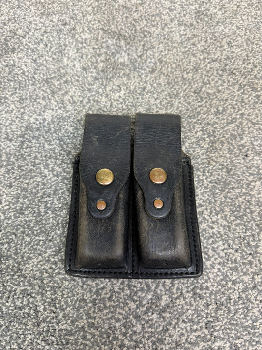 Ex Police PWL Glock Double Mag Leather Belt Pouch Airsoft Display