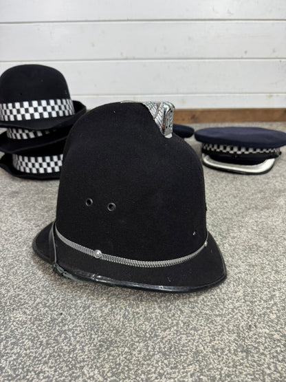 6x Ex Police Cap Bowler Hat Bobby Helmet Job Lot Theatre Headwear Uniform Film