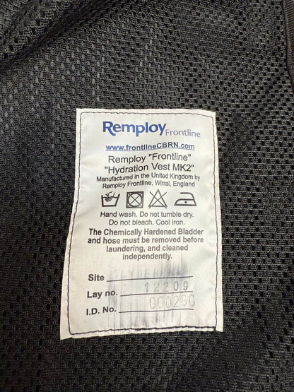 Ex Police Black Remploy Frontline CBRN Hydration Vest Camelbak Pouch Security