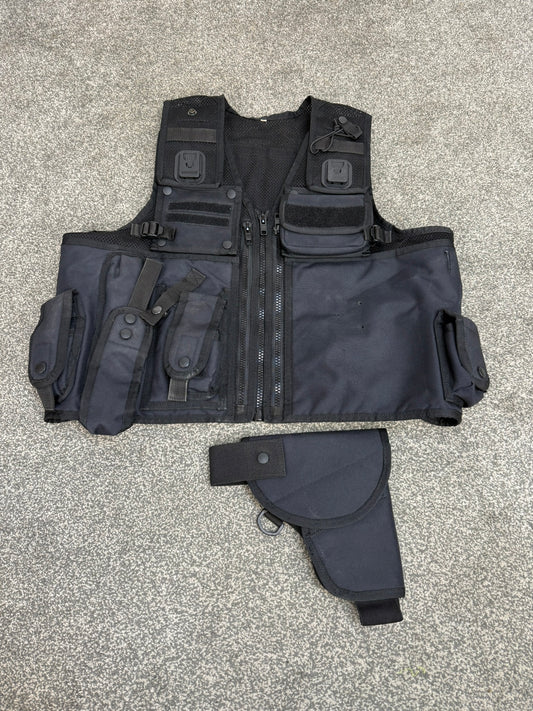 Ex Police Black Arktis Vest Utility Tac Vest MEDIUM Airsoft Security