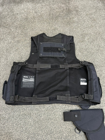 Ex Police Black Arktis Vest Utility Tac Vest MEDIUM Airsoft Security