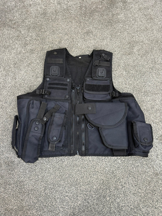 Ex Police Black Arktis Vest Utility Tac Vest MEDIUM Airsoft Security