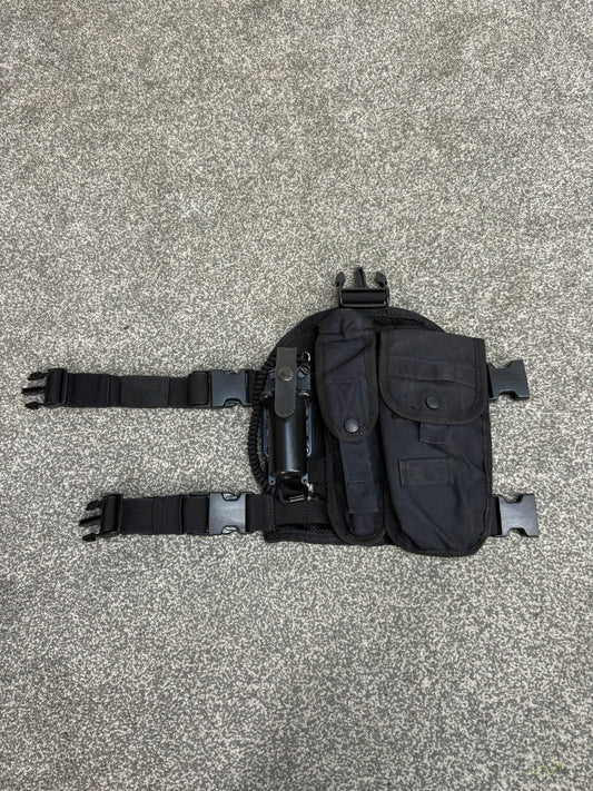 Ex Police 5.11 Tactical Black Molle Thigh Rig With Pouches Security Airsoft