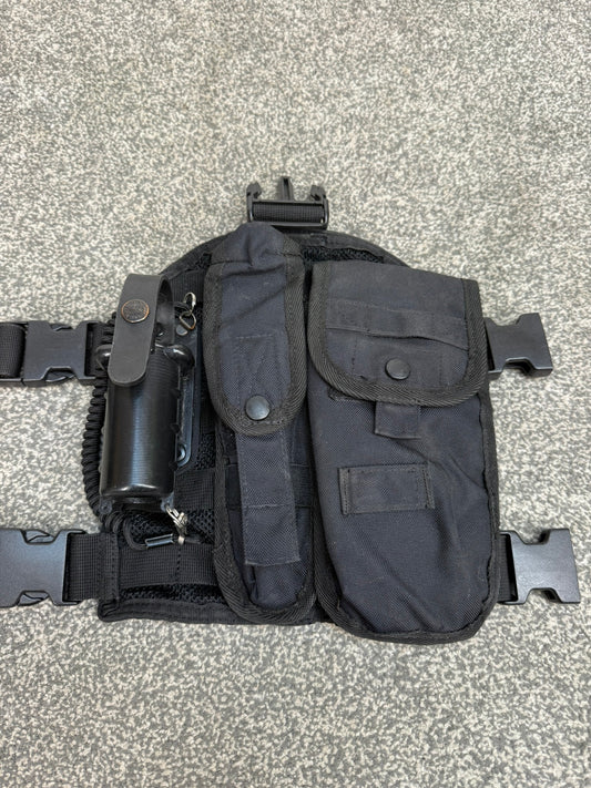 Ex Police 5.11 Tactical Black Molle Thigh Rig With Pouches Security Airsoft