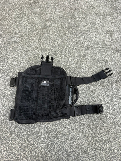 Ex Police 5.11 Tactical Black Molle Thigh Rig With Pouches Security Airsoft