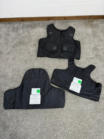 Ex Police Black Cooneen Body Armour Vest XL Anti Stab & Ballistic HG1A & KR1 Security