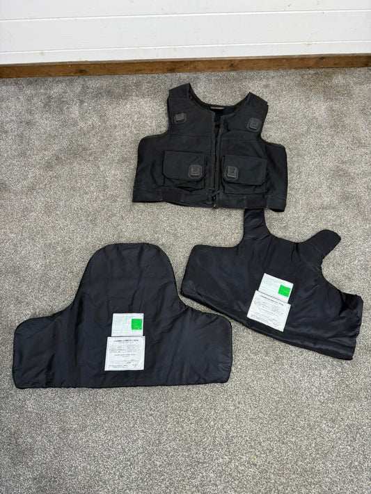 Ex Police Black Cooneen Body Armour Vest XL Anti Stab & Ballistic HG1A & KR1 Security