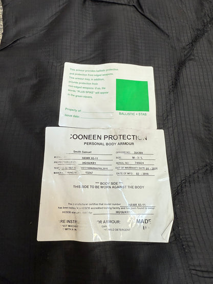 Ex Police Black Cooneen Body Armour Vest M-L Anti Stab & Ballistic HG1A & KR1 Security