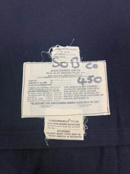 Ex Metropolitan Police Body Armour Vest With Panels Vintage 1988 Issue Collector Display