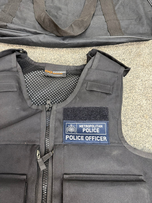 Ex Metropolitan Police Black Cooneen Body Armour Vest Anti Stab & Ballistic HG1A & KR1
