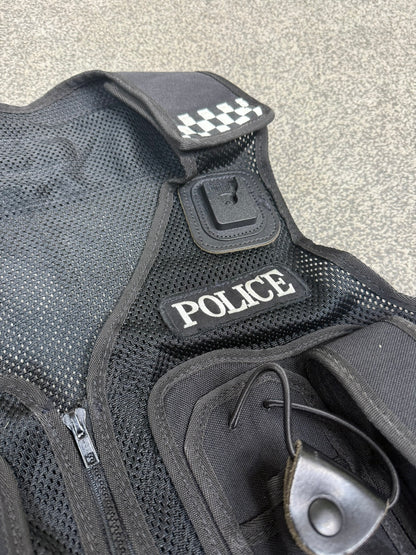 Ex Police Protec Tactical Utility Black Vest BADGED - Medium Film TV Uniform