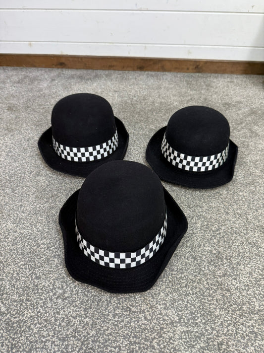 3x Ex Police WPC Bowler Hat Job Lot Good Conditions Film Fancy Dress