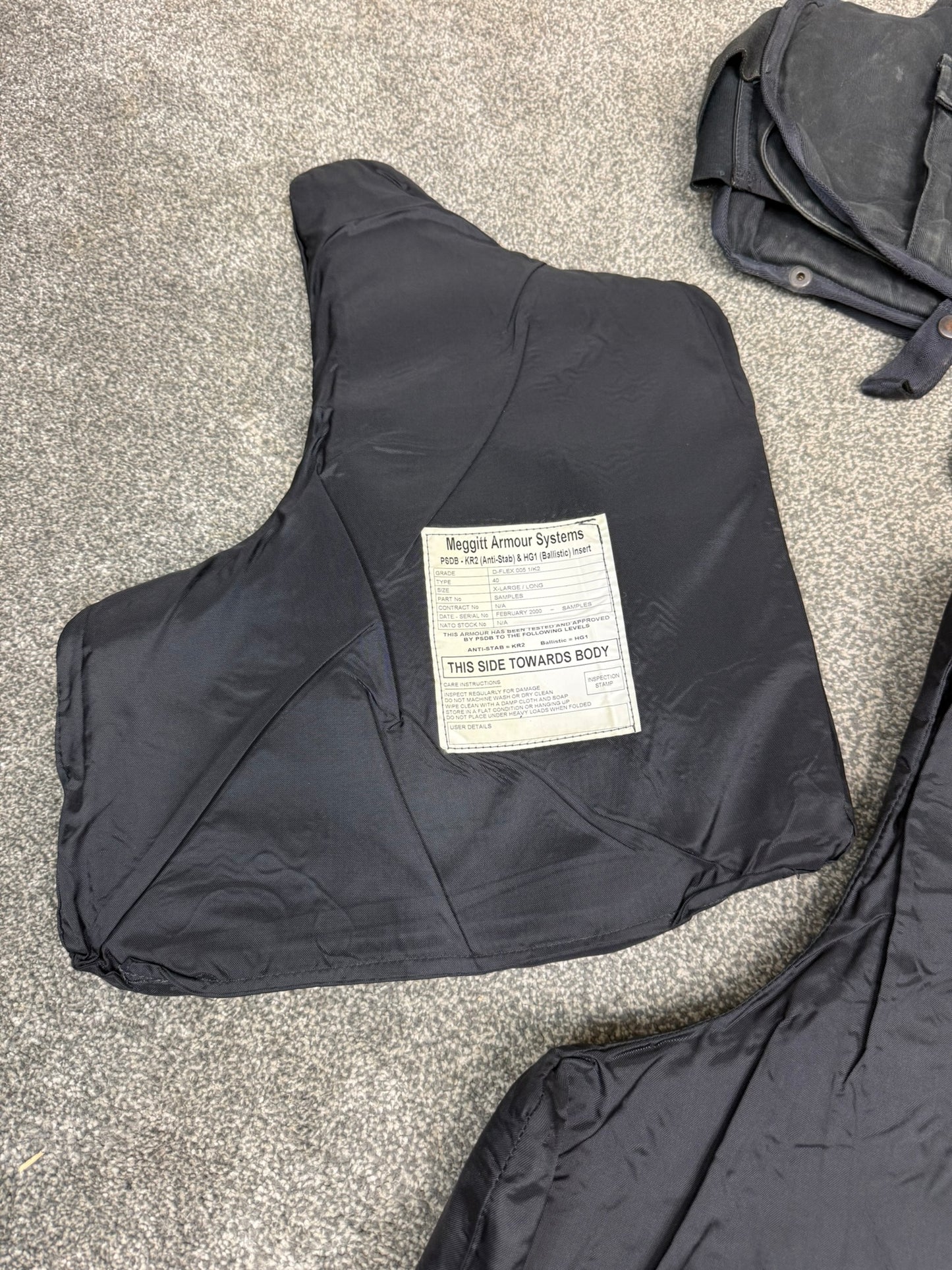 Ex Police Meggitt Body Armour Vest X LARGE Anti Stab & Ballistic HG1 & KR2