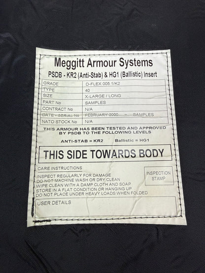 Ex Police Meggitt Body Armour Vest X LARGE Anti Stab & Ballistic HG1 & KR2
