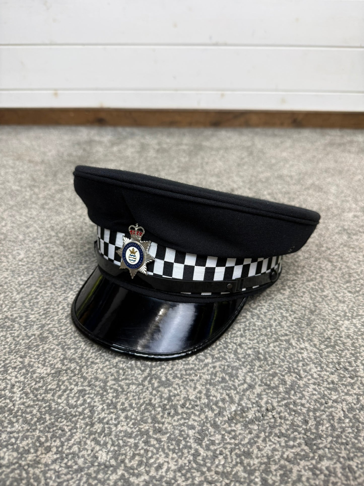 Ex Cambridgeshire Constabulary Police Peak Cap 58cm Obsolete Collector