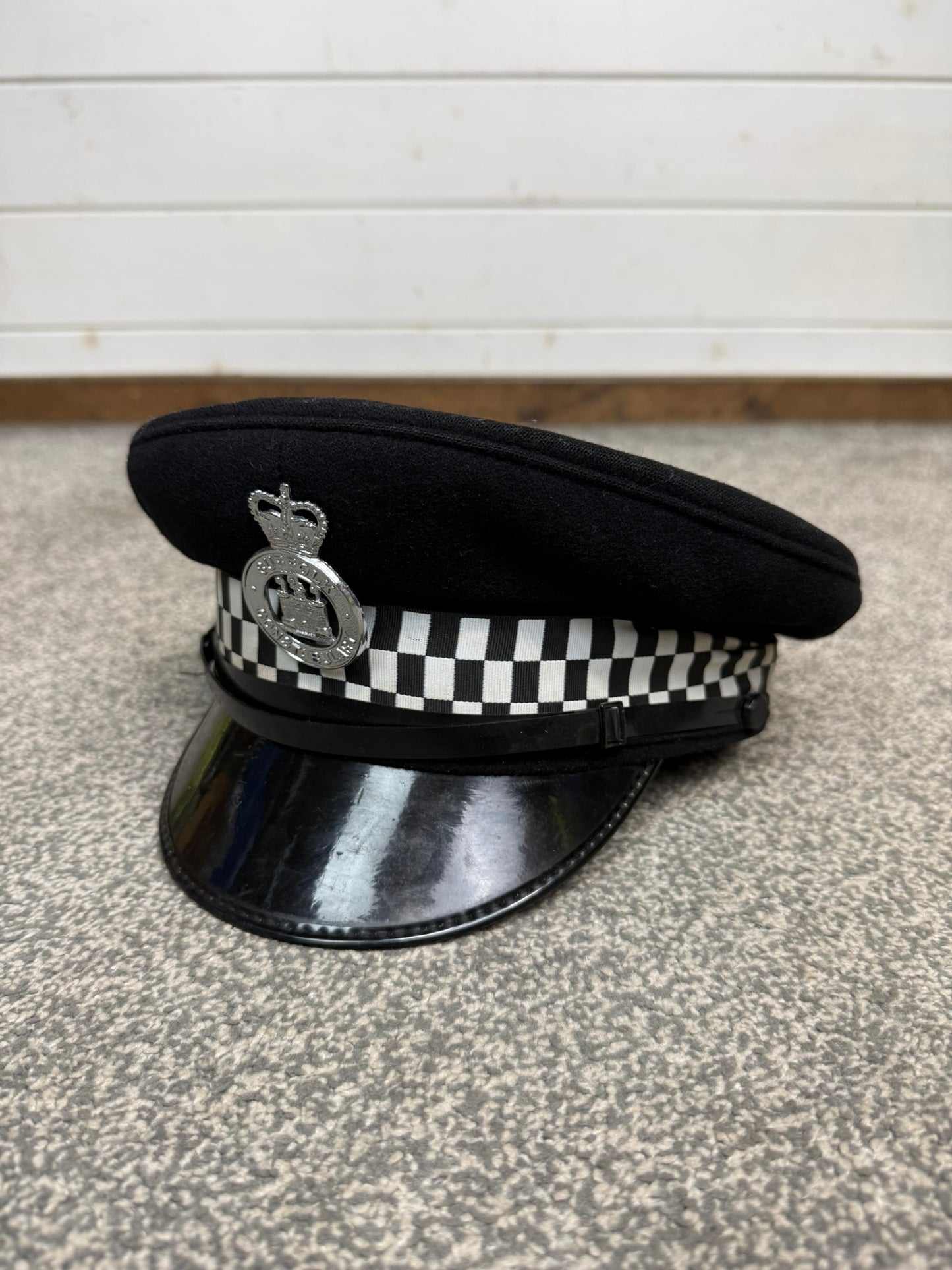 Ex Suffolk Constabulary Police Peak Cap 58cm Obsolete Collector