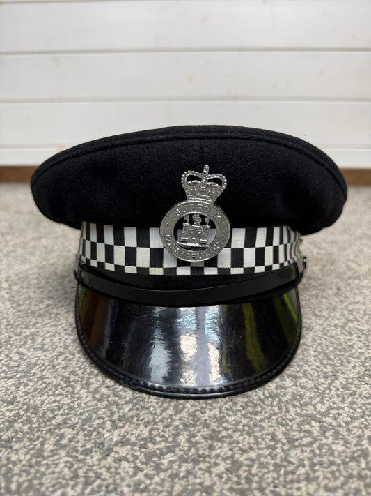 Ex Suffolk Constabulary Police Peak Cap 58cm Obsolete Collector