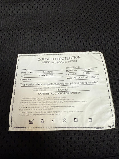 Ex Police Cooneen Body Armour Vest Anti Stab & Ballistic HG1A & KR1 - X Large