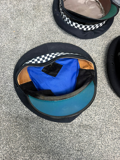Ex Police Peak Cap Hat Bobby Helmet Job Lot x7 Theatre Headwear Uniform Film Prop Lot