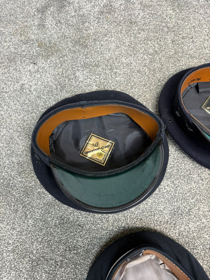 Ex Police Peak Cap Hat Job Lot x7 Theatre Headwear Uniform Film Prop Lot