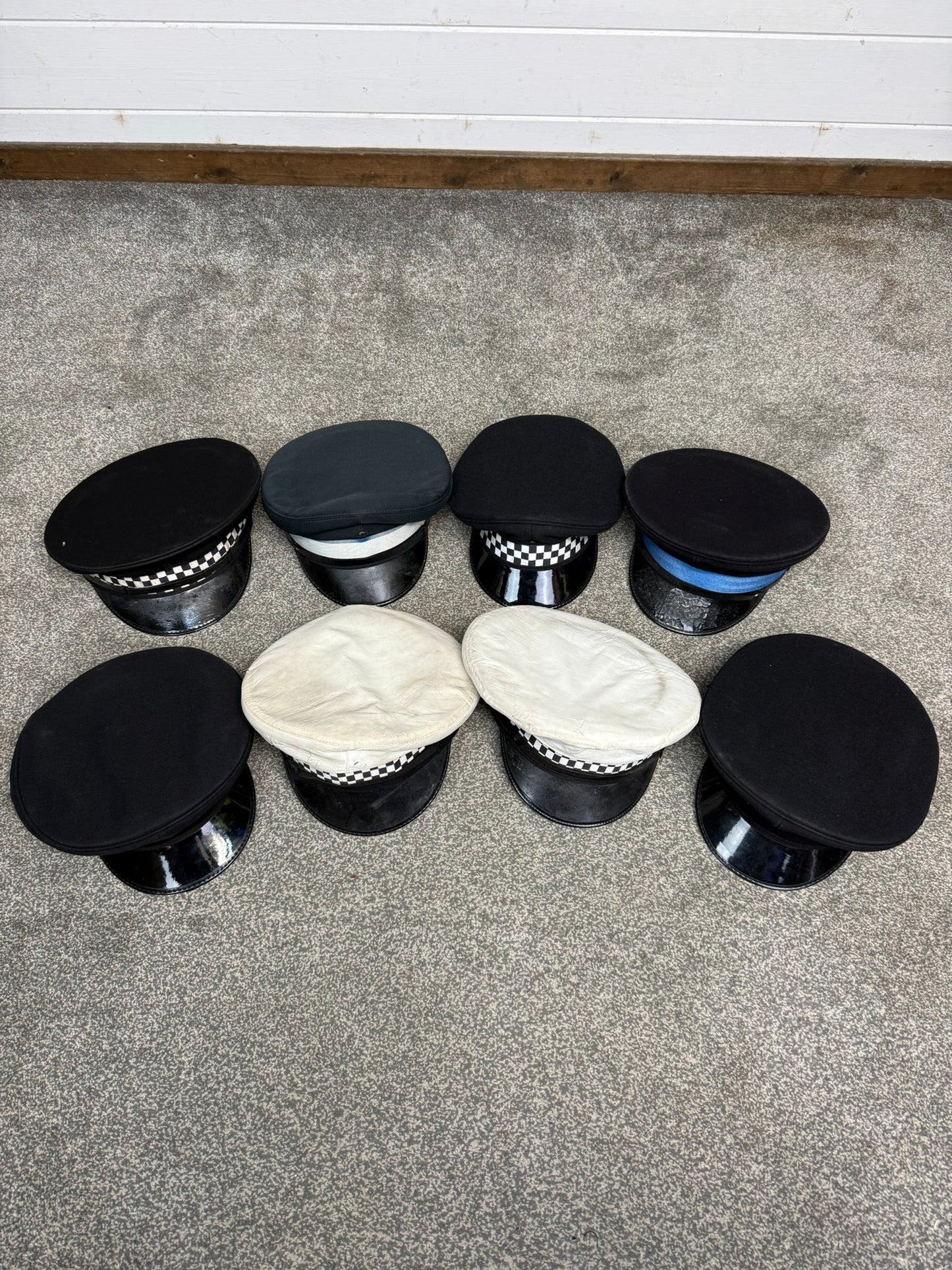 Ex Police Peak Cap Hat Job Lot x8 Theatre Headwear Uniform Film Prop Lot