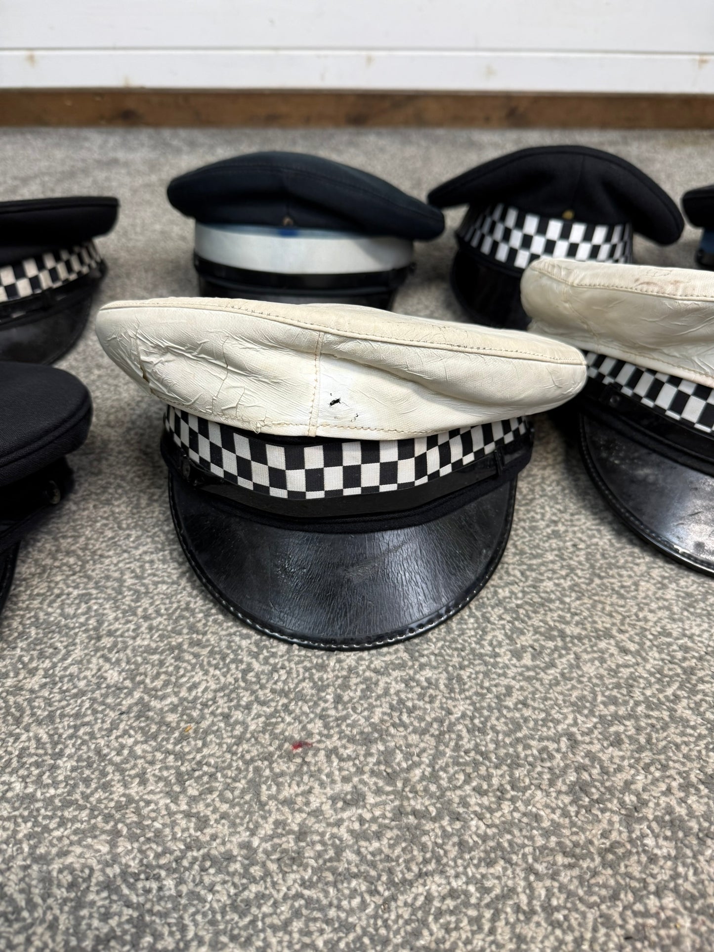 Ex Police Peak Cap Hat Job Lot x8 Theatre Headwear Uniform Film Prop Lot