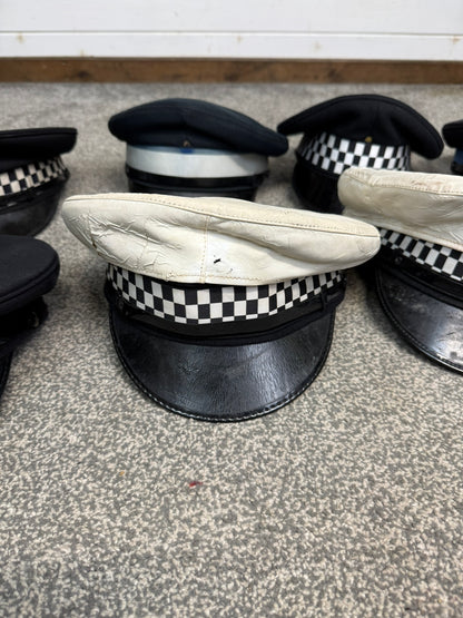 Ex Police Peak Cap Hat Job Lot x8 Theatre Headwear Uniform Film Prop Lot