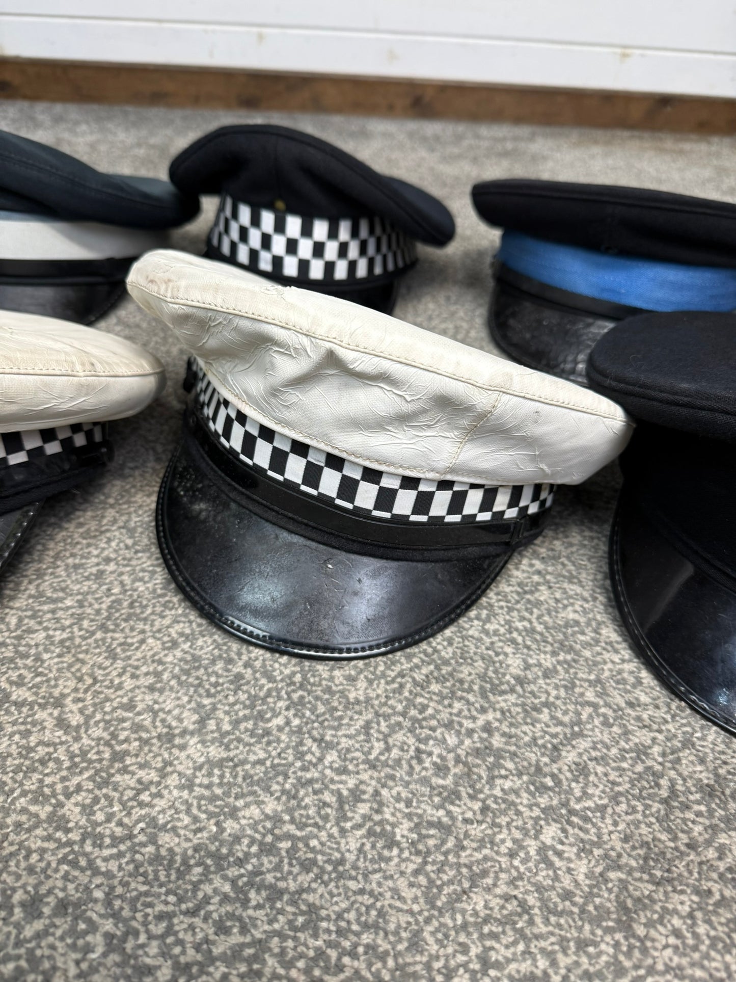 Ex Police Peak Cap Hat Job Lot x8 Theatre Headwear Uniform Film Prop Lot