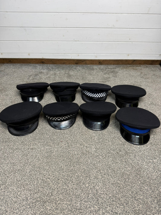 Ex Police Peak Cap Hat Job Lot x8 Theatre Headwear Uniform Film Prop Lot