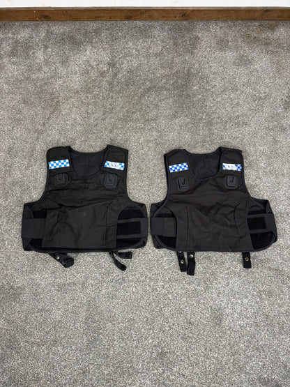 2x Ex Police Mehler Body Armour COVERS Small Female Black Vest Security Film Uniform