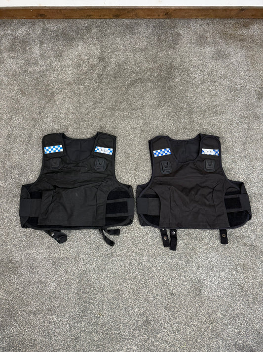 2x Ex Police Mehler Body Armour COVERS Small Female Black Vest Security Film Uniform